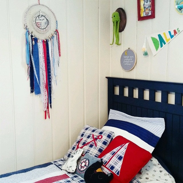 Custom dreamcatcher for little boy's room decor by Made by Betty B