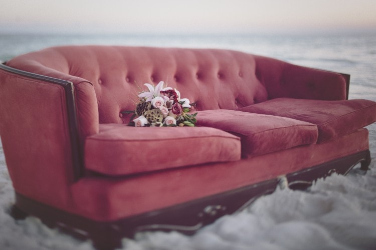 Vintage Sofa used in Wedding Photoshoot by Hello Lovely Photography, couch form Lovegood Wedding & Event Rentals collection