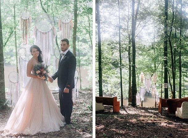 Dreamcatcher backdrop for wedding ceremony by Made by Betty B