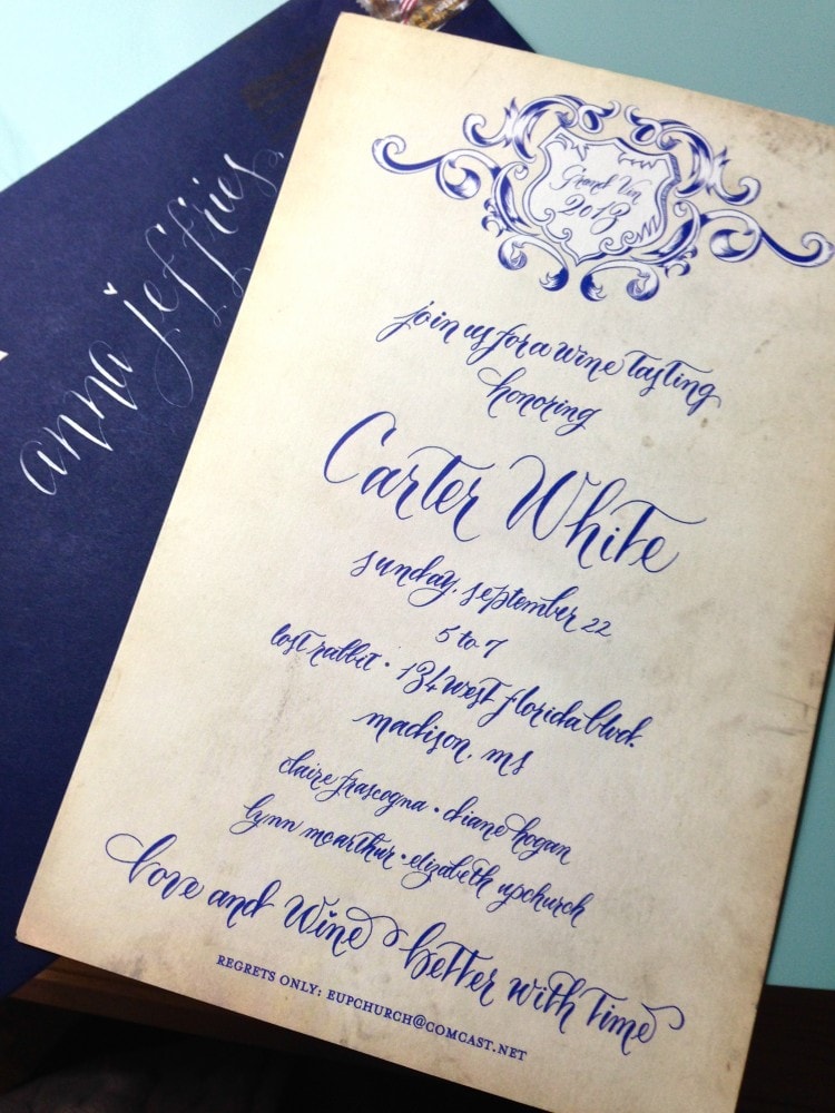 "As soon as a girl gets engaged, her head starts spinning with ideas of what she wants her special day to look like.  To me, there is nothing more telling about that girl than the style wedding invitation she chooses.  The invitation really does set the tone of your entire event." Scripted Calligraphy #weddings #mississippi #calligraphy